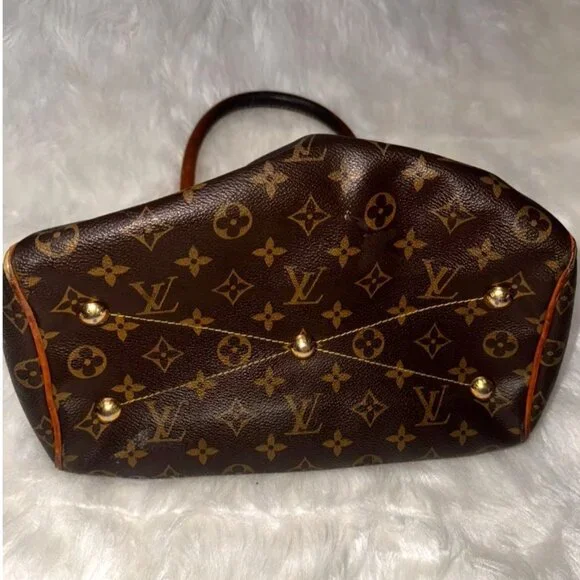 Louis Vuitton Tivoli PM Monogram Canvas Leather Handbag Brown & Orange - Picture 8 of 10